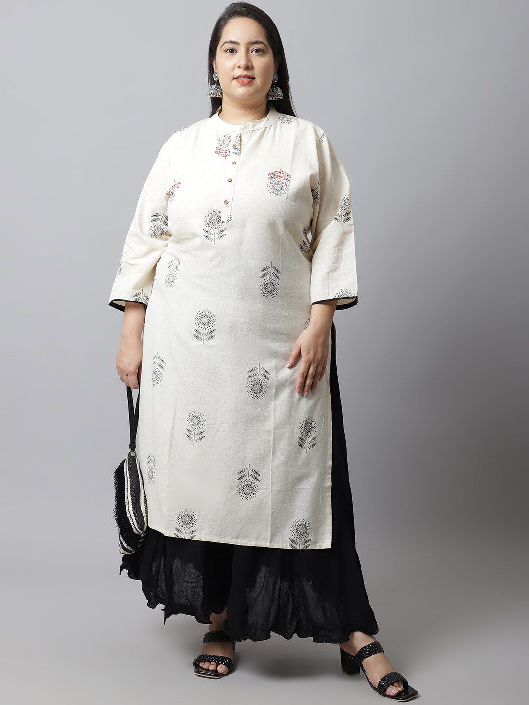 TAG 7 Women Black Flared Ethnic Palazzos | Grocsy