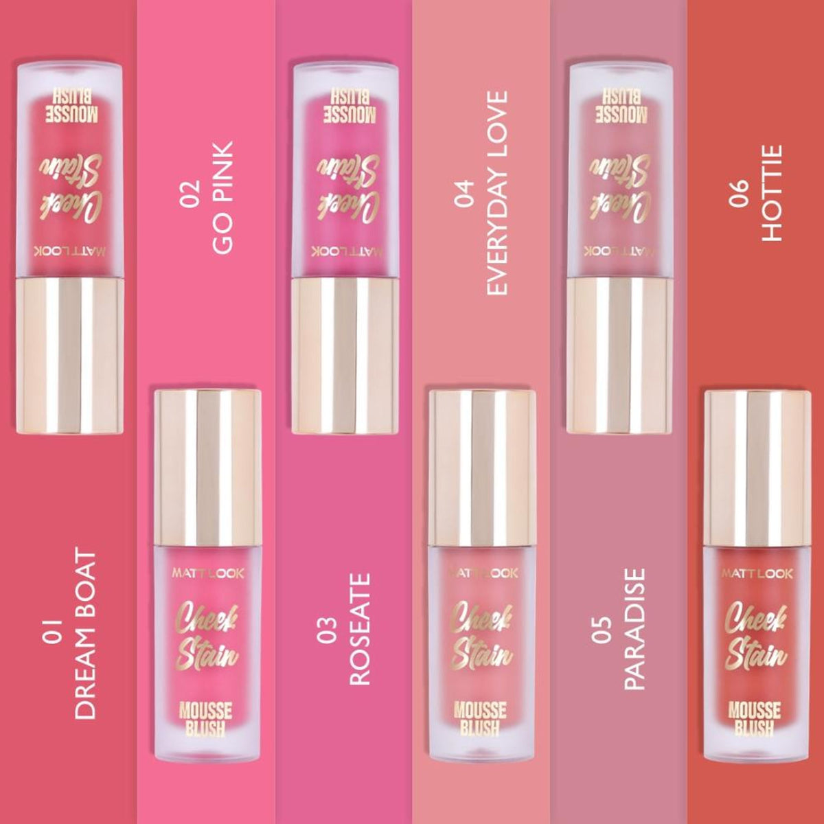 Matt Look Cheek Stain Mousse Blushs - 01 Dream Boat | Grocsy