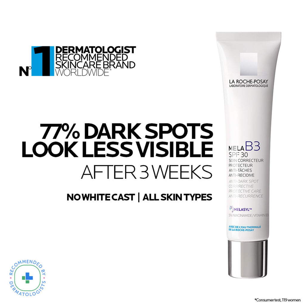 La Roche-Posay Mela B3 SPF30, Anti-Dark Spots Moisturiser & Broad-Spectrum Sunscreen with Melasyl | Grocsy