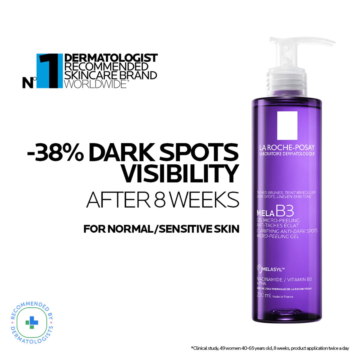 La Roche-Posay Mela B3 Anti-Dark Spot Face Wash, Cleanser with Melasyl & Niacinamide for pigmented skin | Grocsy