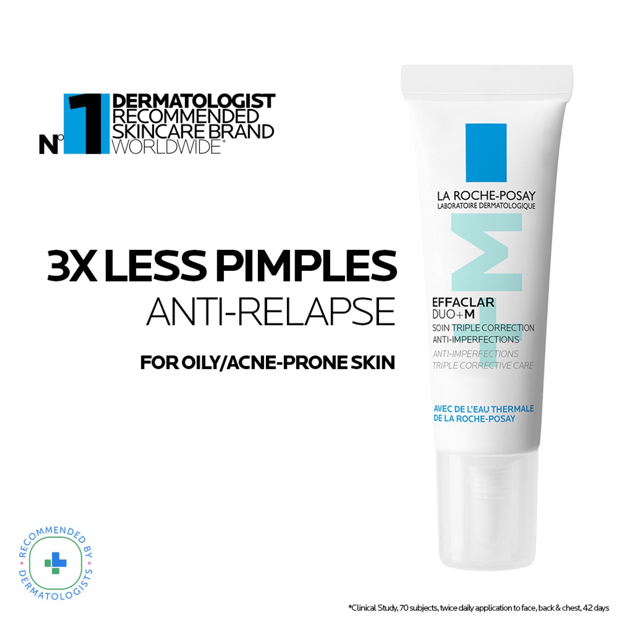 La Roche-Posay Effaclar Duo+M Gel with Salicylic acid, Anti-Acne Moisturiser for Acne-Prone Skin | Grocsy