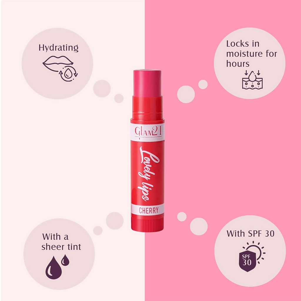 Glam21 Moisturizing Lip Balm Fruit Extract & Infused Active Ingredients - Cherry | Grocsy