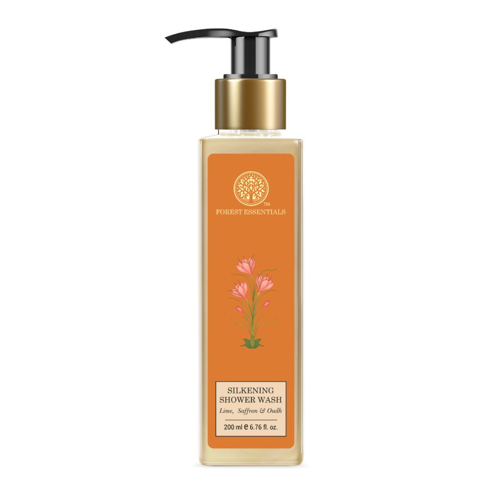 Forest Essentials Silkening Shower Wash Lime Saffron & Oudh | Grocsy