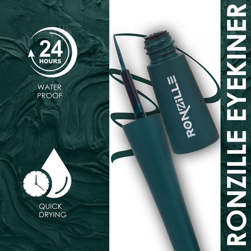 Ronzille Smudgeproof And Waterproof Liquid Matte Eyeliner - Green | Grocsy