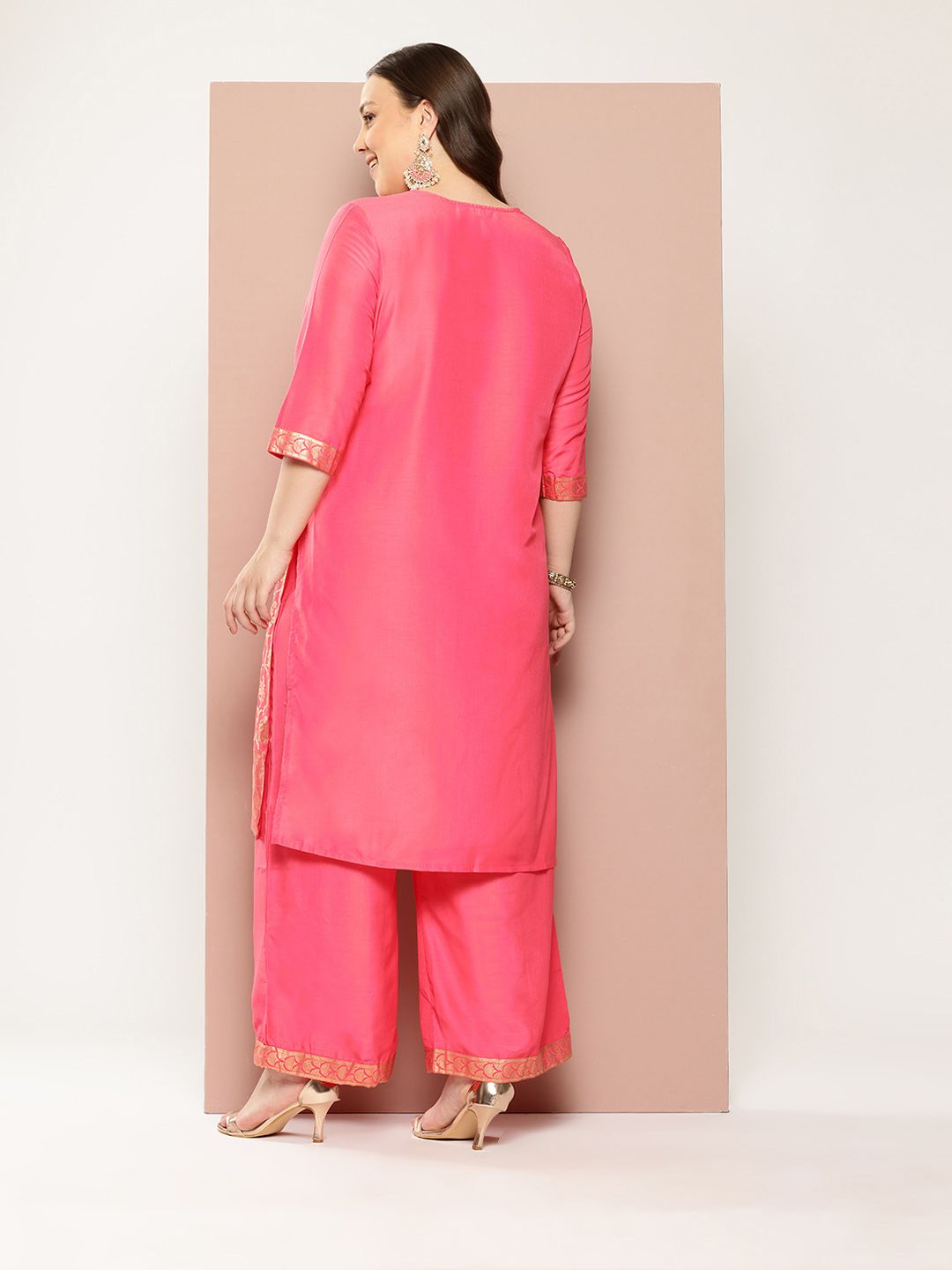 Sztori Plus Size Printed Regular Kurta with Palazzos | Grocsy