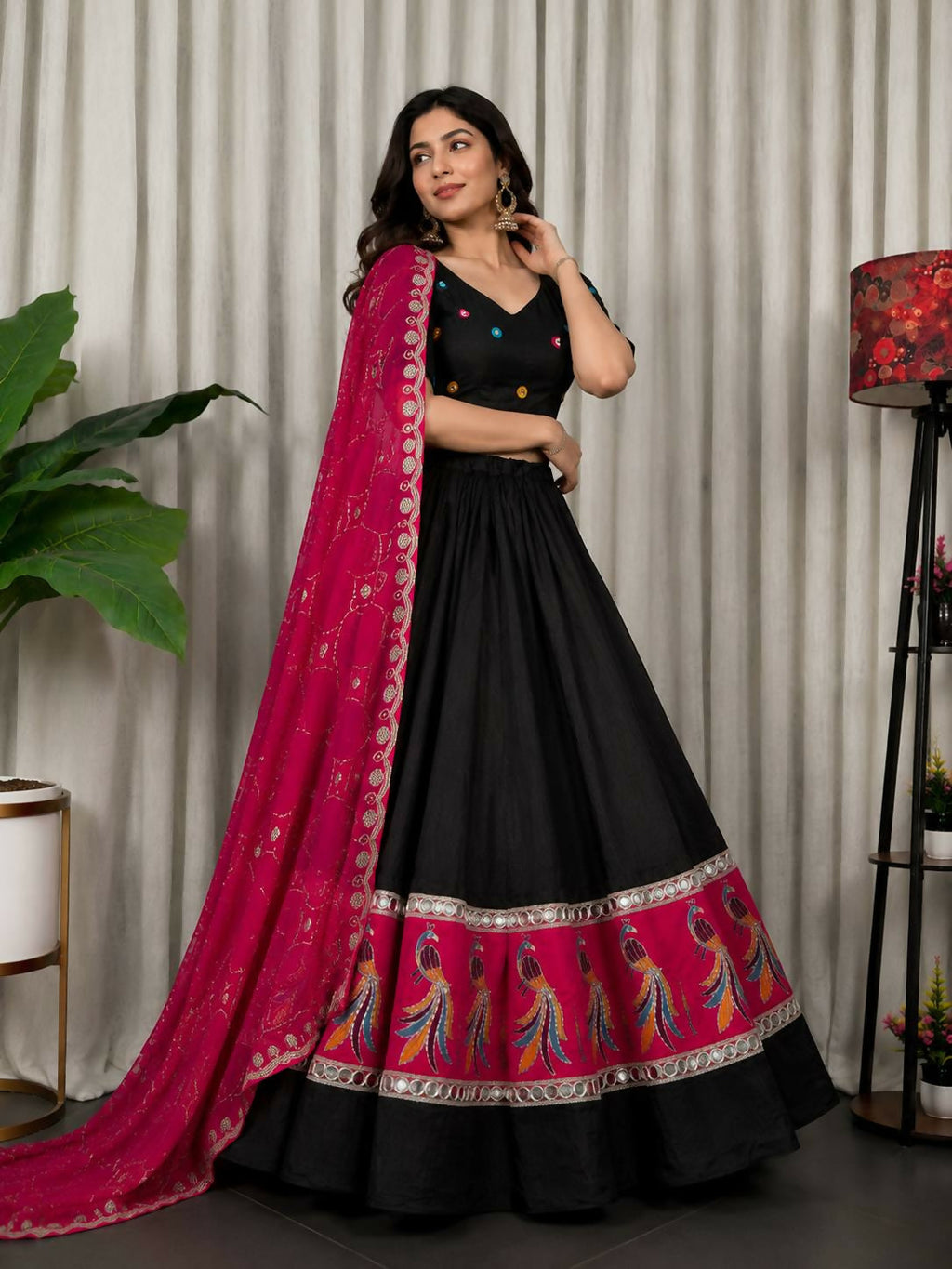 Lehenga Mart Black Designer Navratri Lehenga Choli for Women | Grocsy