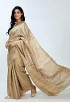 Mominos Fashion Moeza Pure Ghichcha Silk Tussar Golden Color Saree | Grocsy