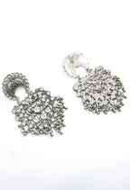 Mominos Fashion Johar Kamal Silver Color Base With Kundan Earrings