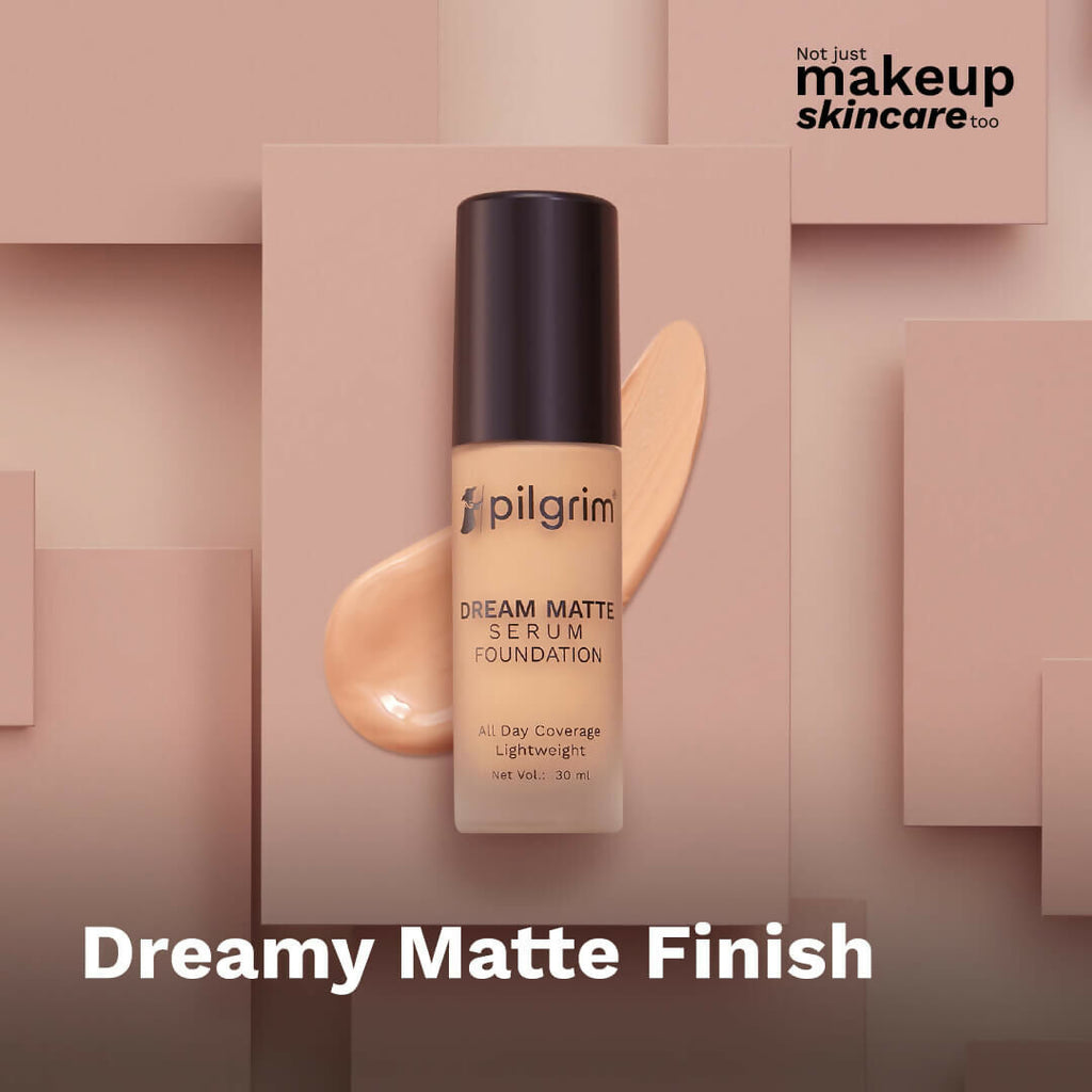 Pilgrim Dream Matte Serum Foundation With Matte & Poreless All Day Coverage Lightweight - Warm Sand | Grocsy