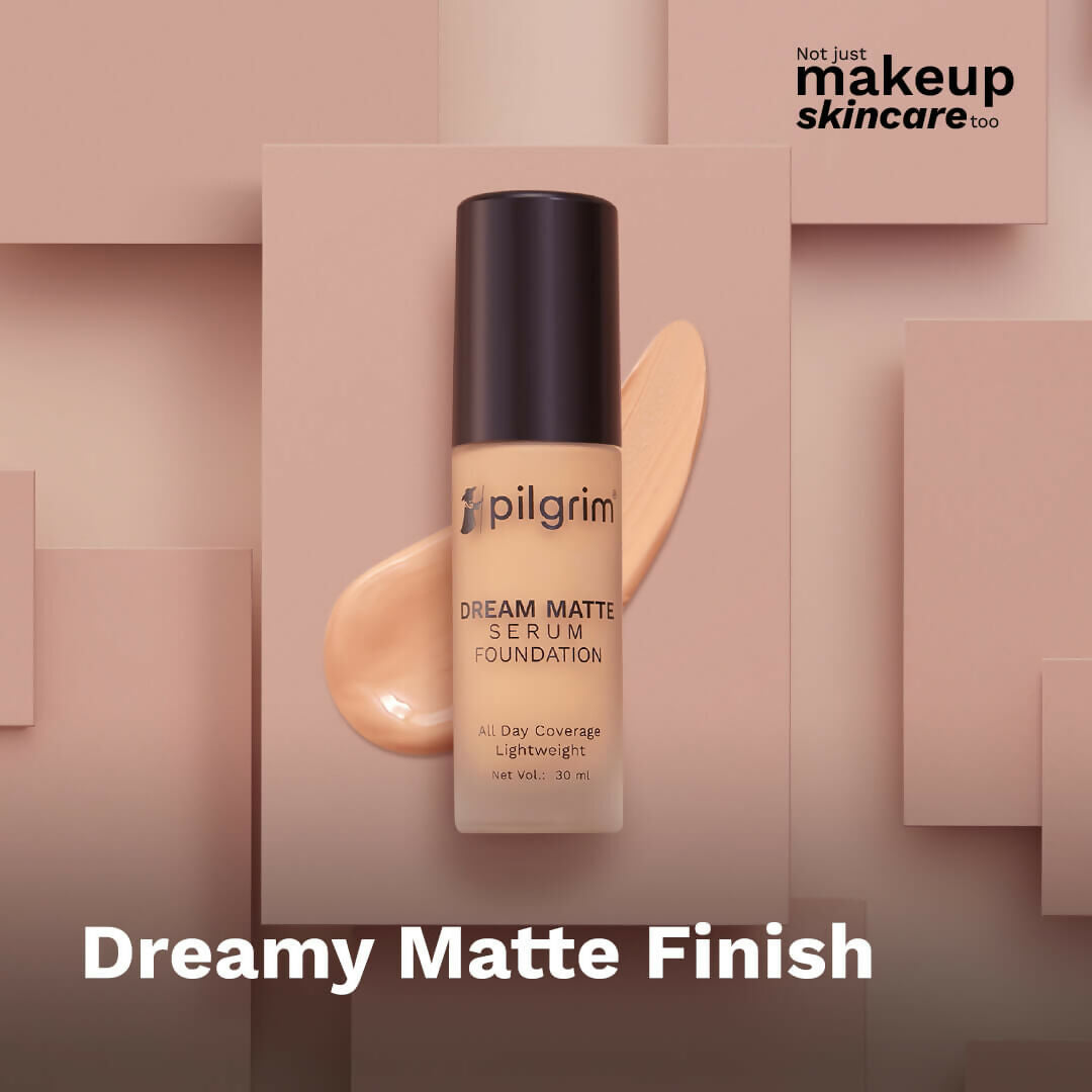 Pilgrim Dream Matte Serum Foundation With Matte & Poreless All Day Coverage Lightweight - Warm Sand | Grocsy