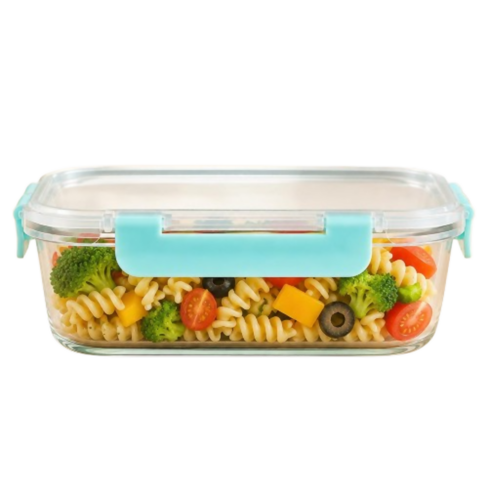 Cutting Edge Rectangular Glass Detachable Container - Green | Grocsy