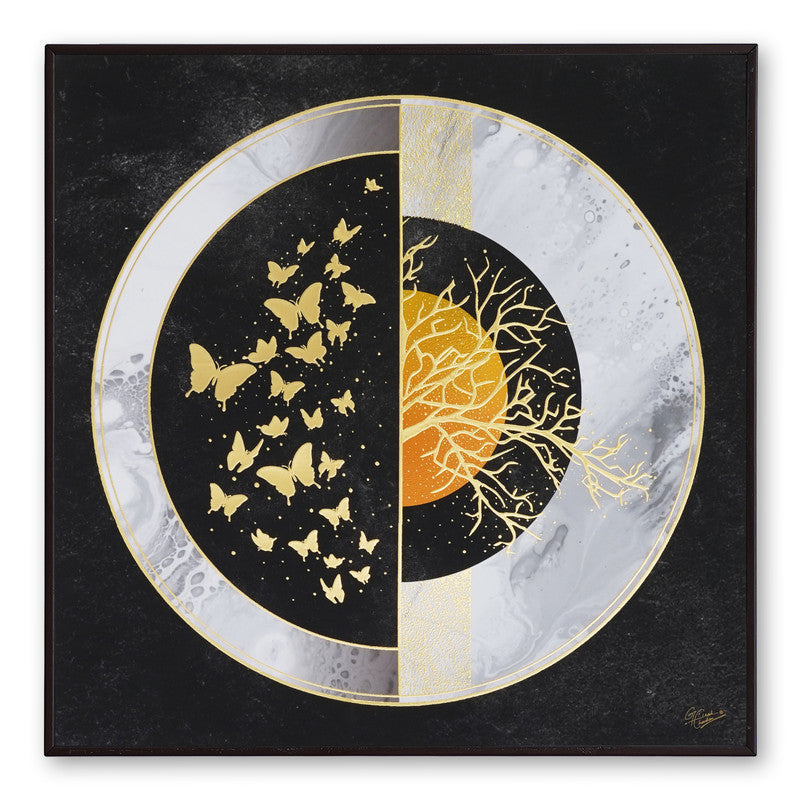 Tehzeeb Creations Golden Embossed Wall Painting | Grocsy