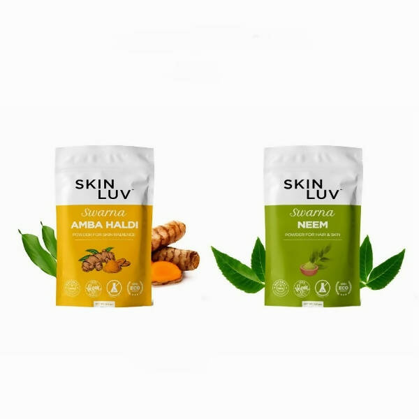 SkinLuv Swarna Amba Haldi Powder And Neem Powder Combo For Acne Control | Grocsy