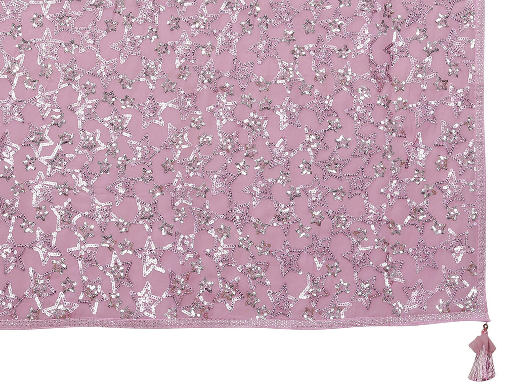 Pink Pure Georgette Embroidered Saree With Stitched Blouse - Nimaya Kaksha | Grocsy