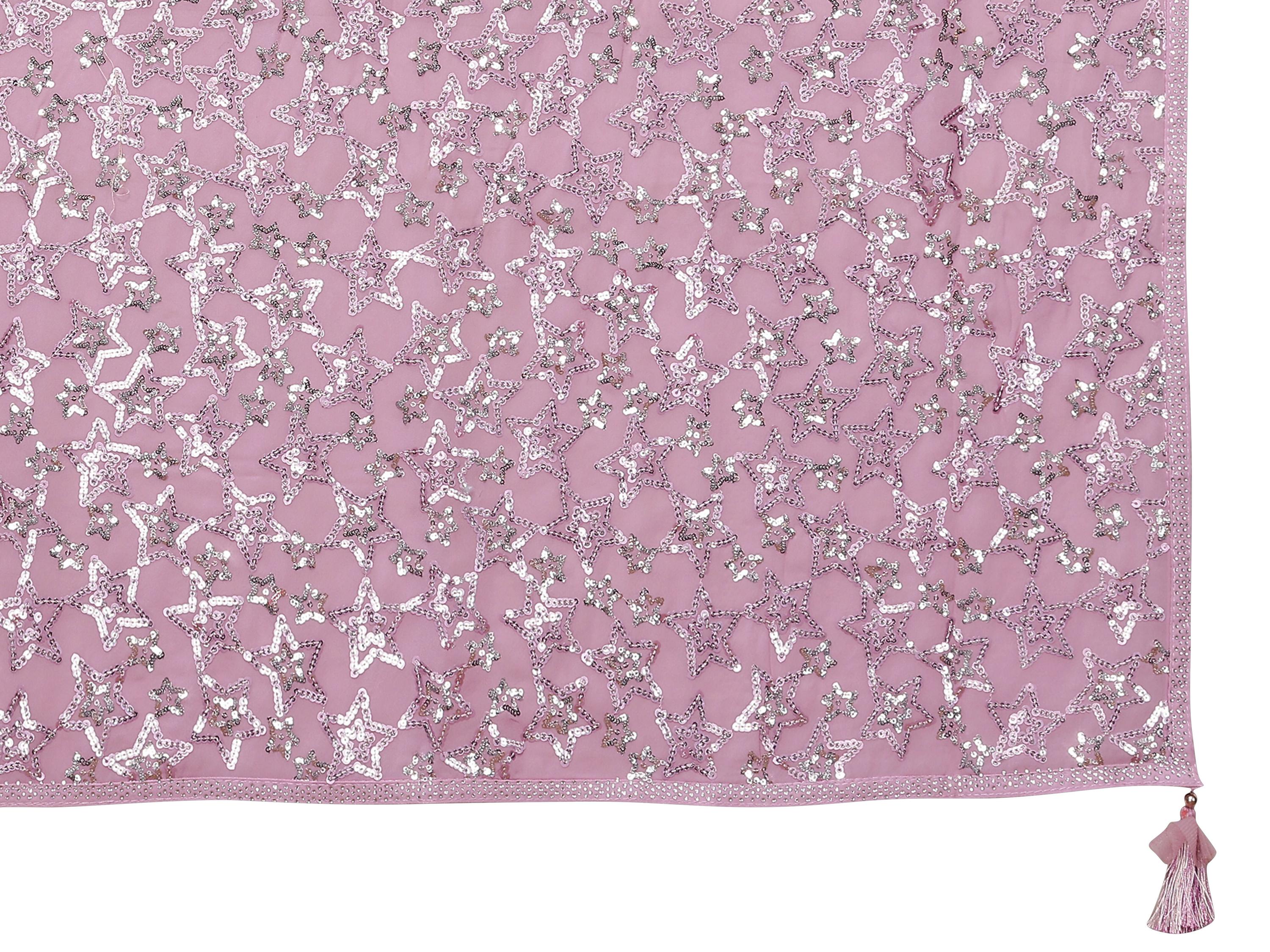 Pink Pure Georgette Embroidered Saree With Stitched Blouse - Nimaya Kaksha | Grocsy