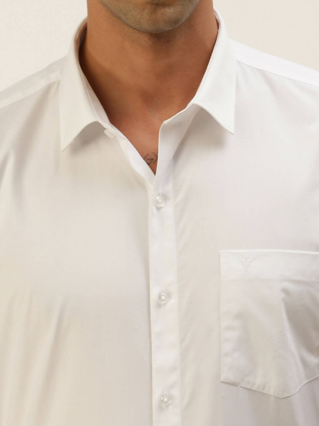 Ramraj Cotton Mens Half Sleeve Formal 100 % Cotton White Shirt | Grocsy