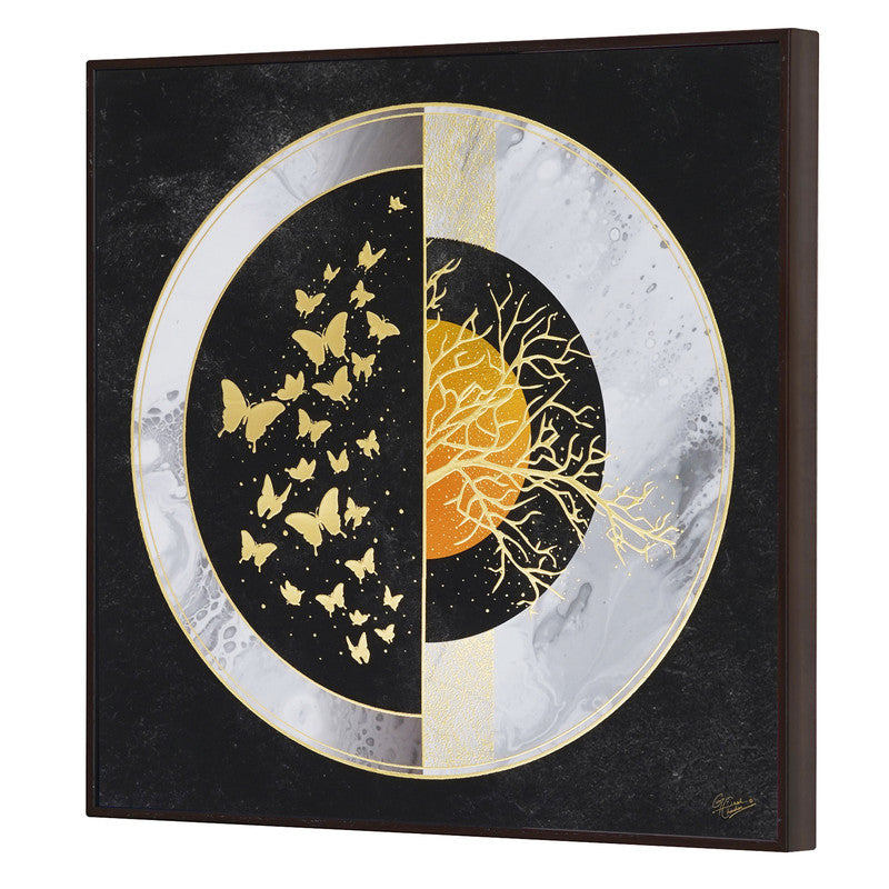 Tehzeeb Creations Golden Embossed Wall Painting | Grocsy