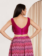 Joban Fashion Purple Mulberry Silk Padded Blouse With Round Neck Sleeveless | Grocsy