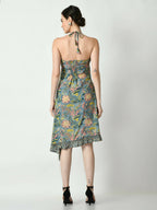 Myshka Women's Multi Floral Printed Fit and Flare Dress | Grocsy