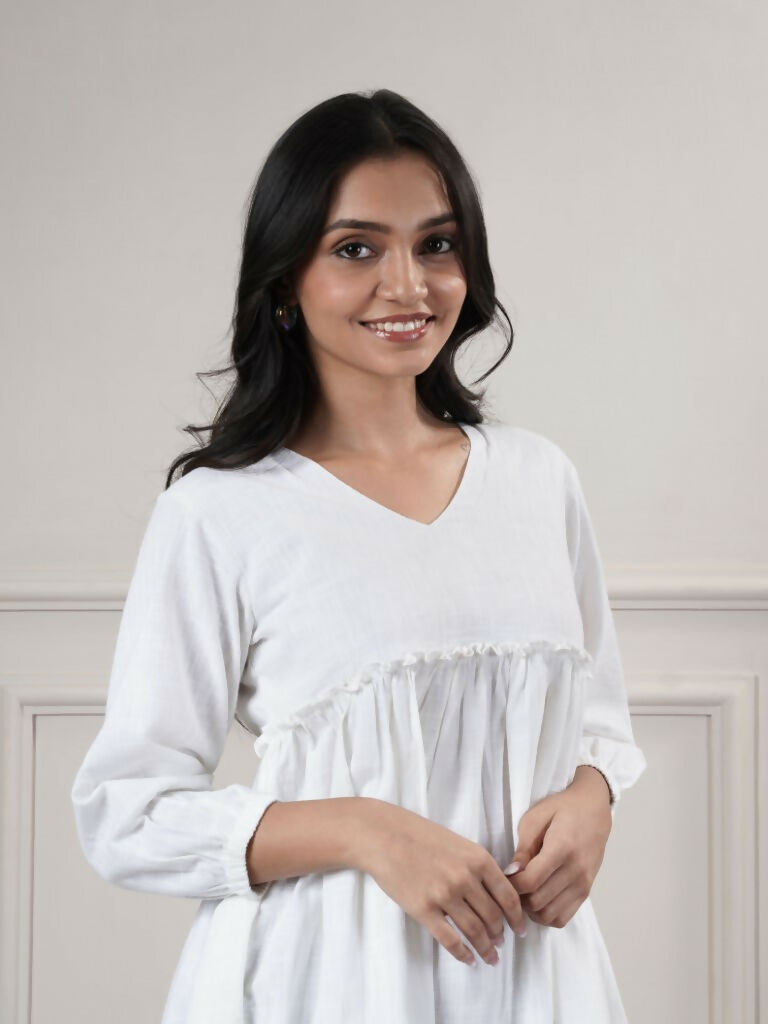 Joban Fashion Women's White Short Dress | Grocsy