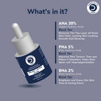 Dermistry 30% AHA 5% PHA 2% BHA Peeling Exfoliating Solution Instant Bright Glow Fairness Face Serum | Grocsy