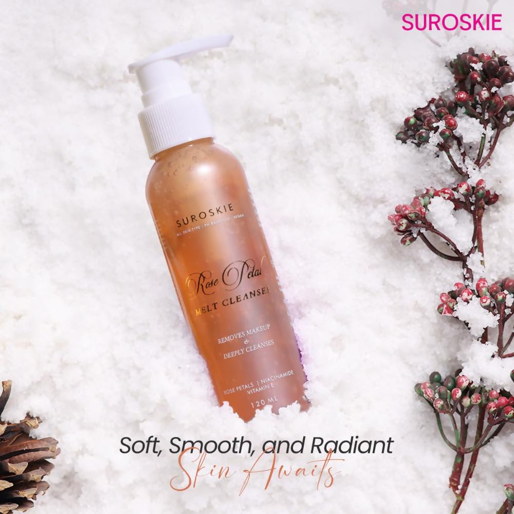 SUROSKIE Rose Petals Melt Cleanser 2-In-1 Face Wash & Makeup Remover | Grocsy