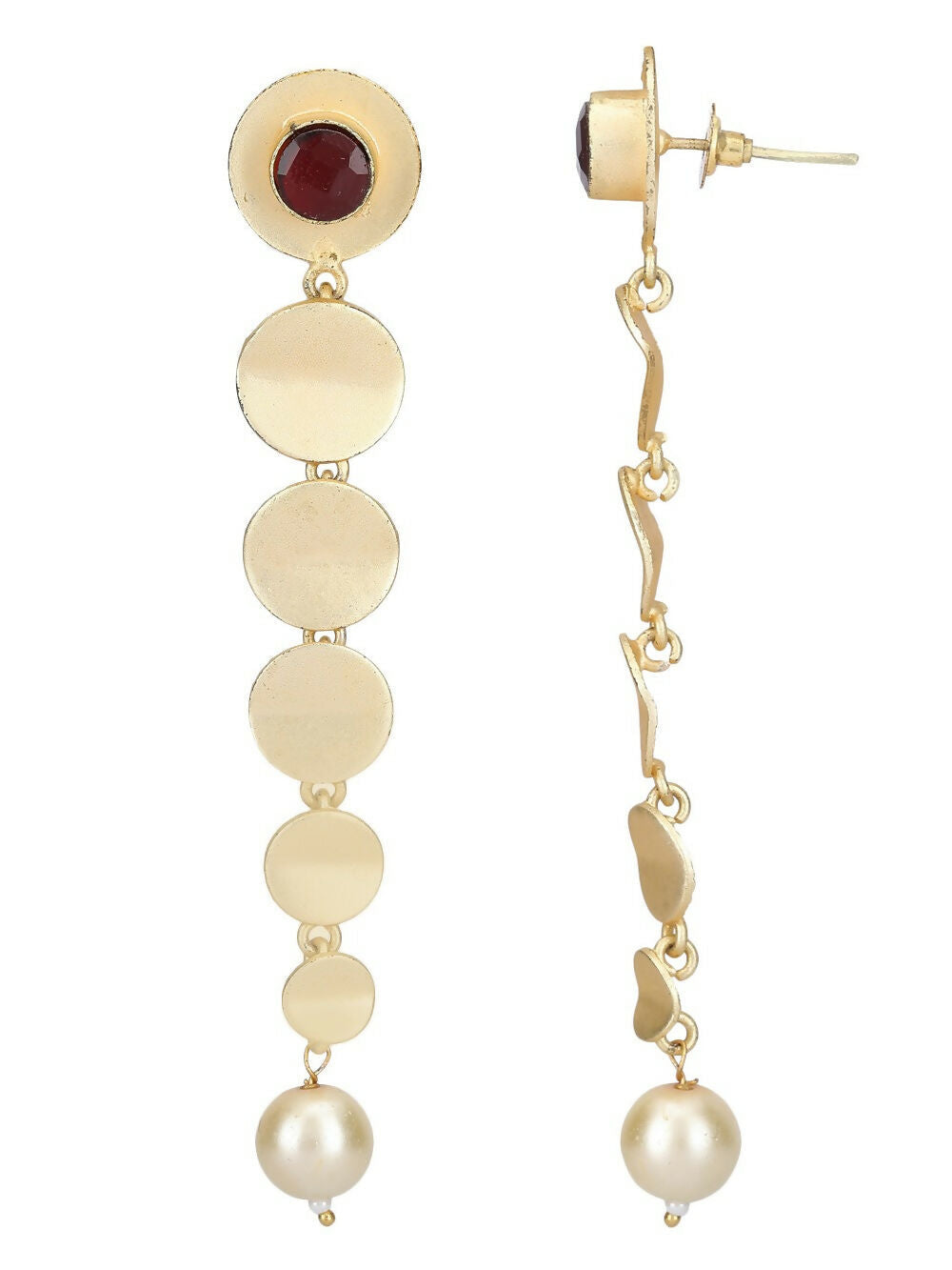 Joban Fashion Women Long Pattern Matte Gold Earrings | Grocsy