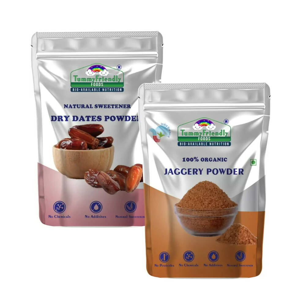TummyFriendly Foods Natural Sweeteners Premium Dates, Organic Jaggery Powder Combo | Grocsy