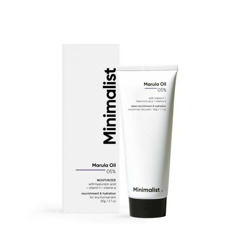 Minimalist 5% Marula Oil Moisturizer With Hyaluronic Acid & Vitamin F & E | Grocsy