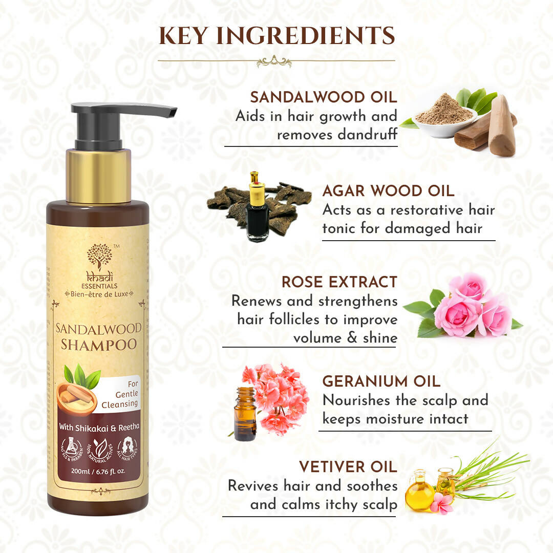 Khadi Essentials Sandalwood Shampoo | Grocsy