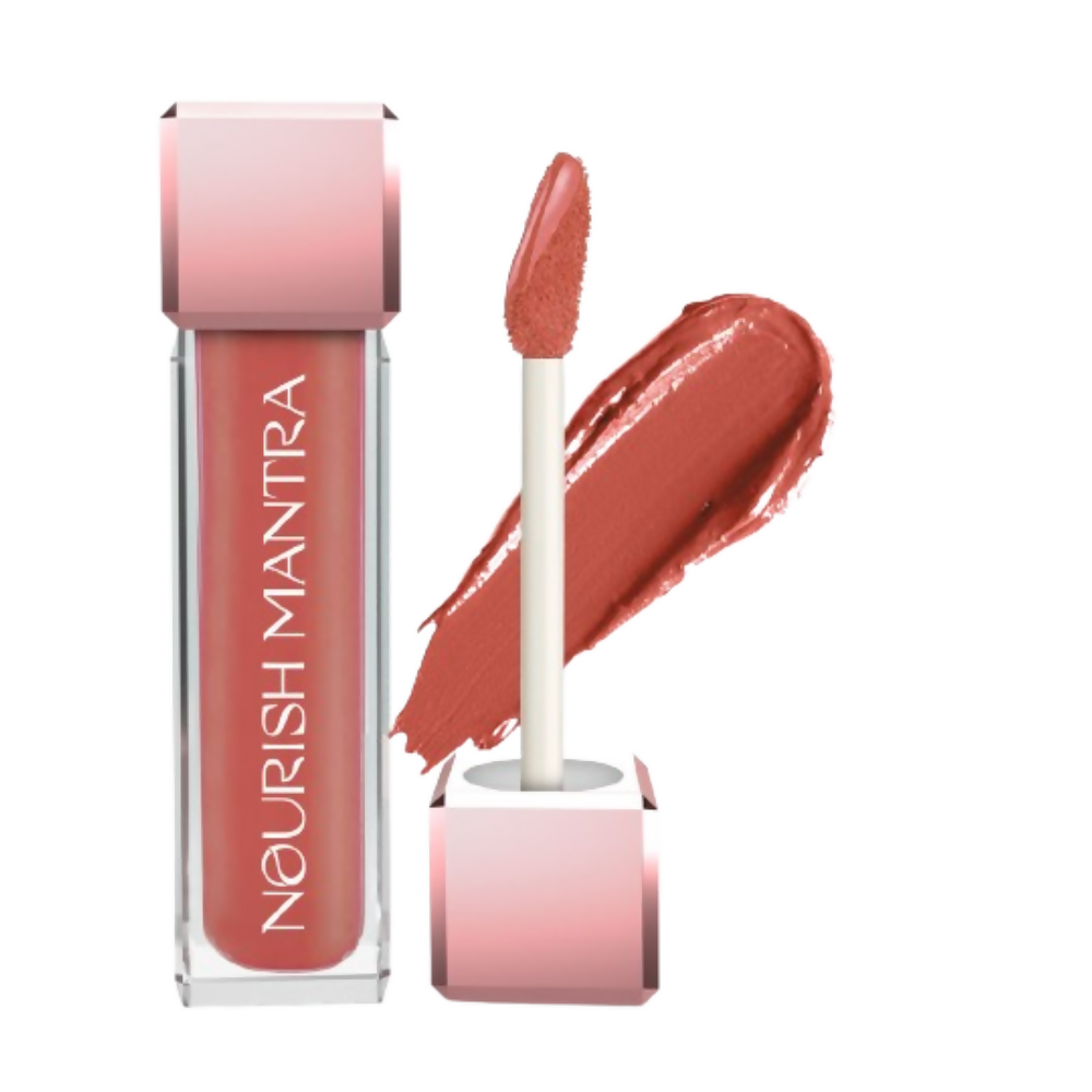 Nourish Mantra Liquid Lipstick Creamy Matte with SPF / Water Proof, Smudge Proof Shade- Spice And Shanti- | Grocsy