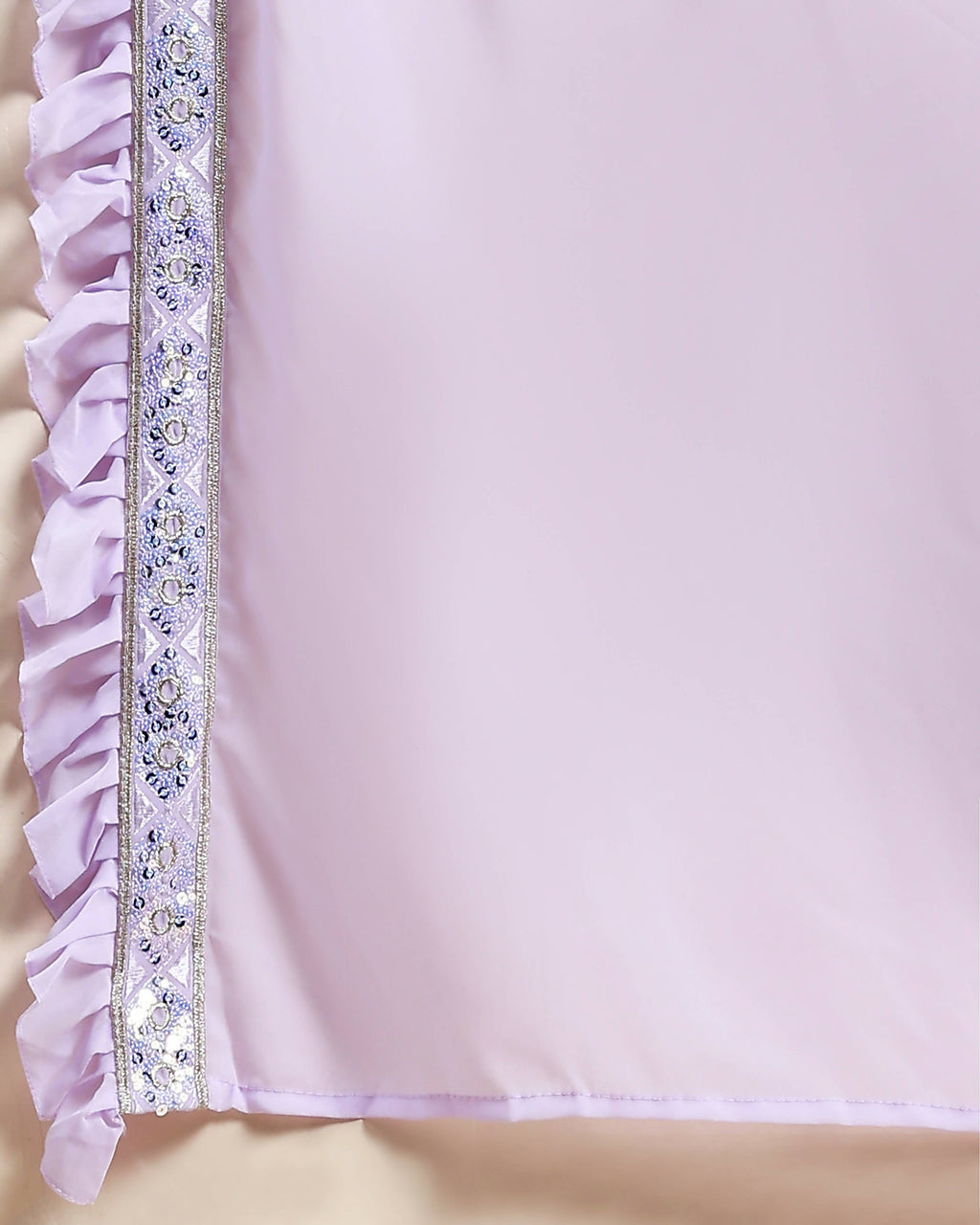Lavender Pure Viscose Georgette Thread With Sequins Embroidery Work Lehenga Choli With Dupatta - Tanya | Grocsy