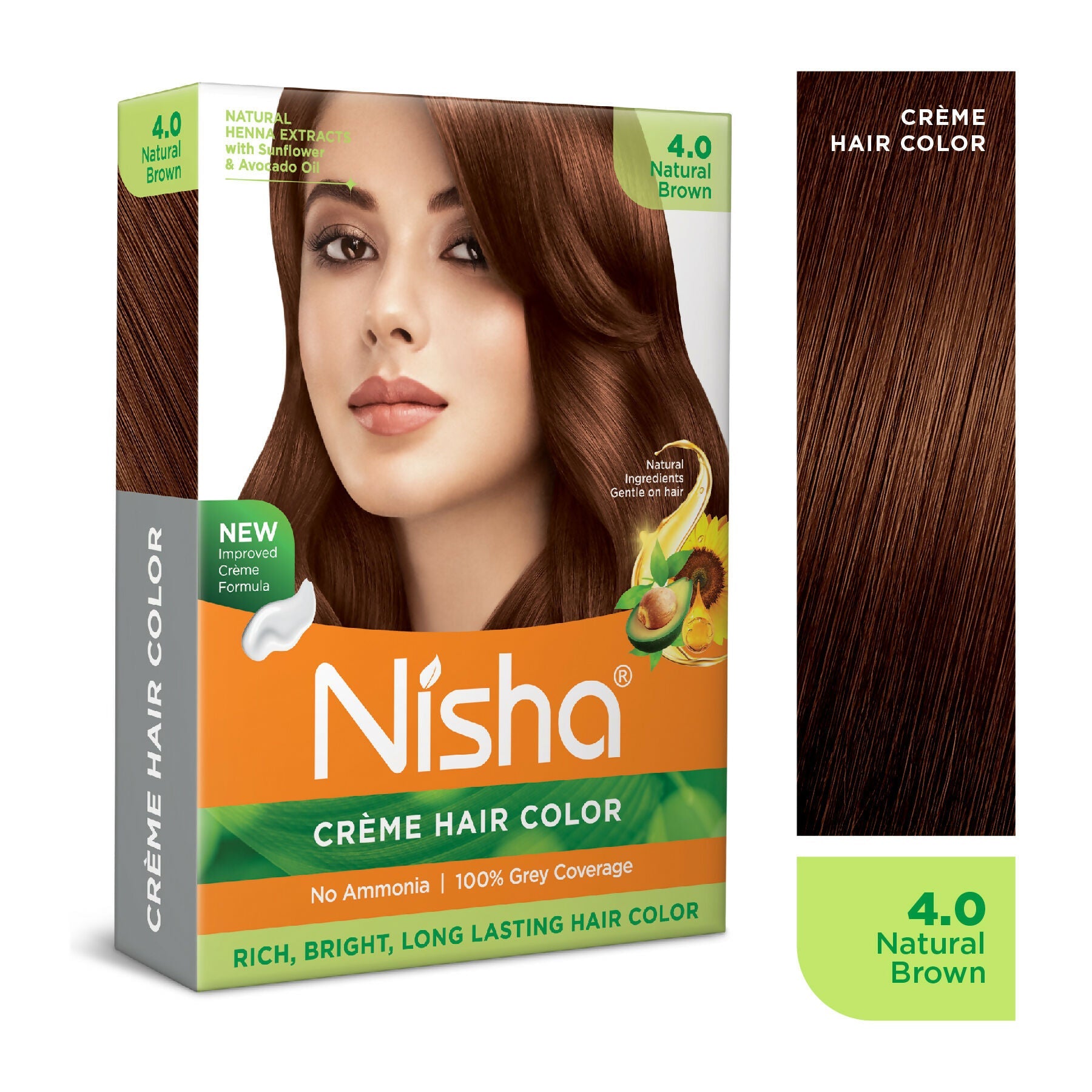 Nisha Creme Hair Color for Women - Natural Brown | Grocsy