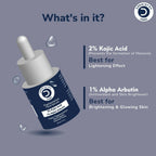 Dermistry Pure 2% Kojic Acid 1% Alpha Arbutin Instant Glowing Bright Light Pigmentation Spots Serum | Grocsy