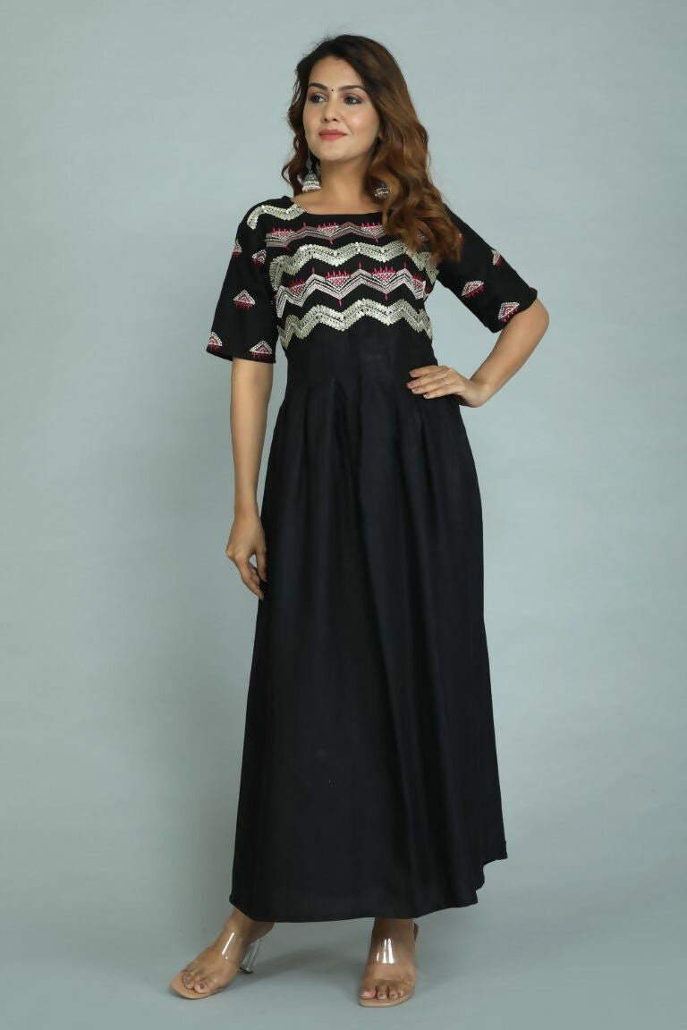 Alvano Printed Stylish Anarkali Kurti for Women and Girls Rayon Embroidery | Grocsy
