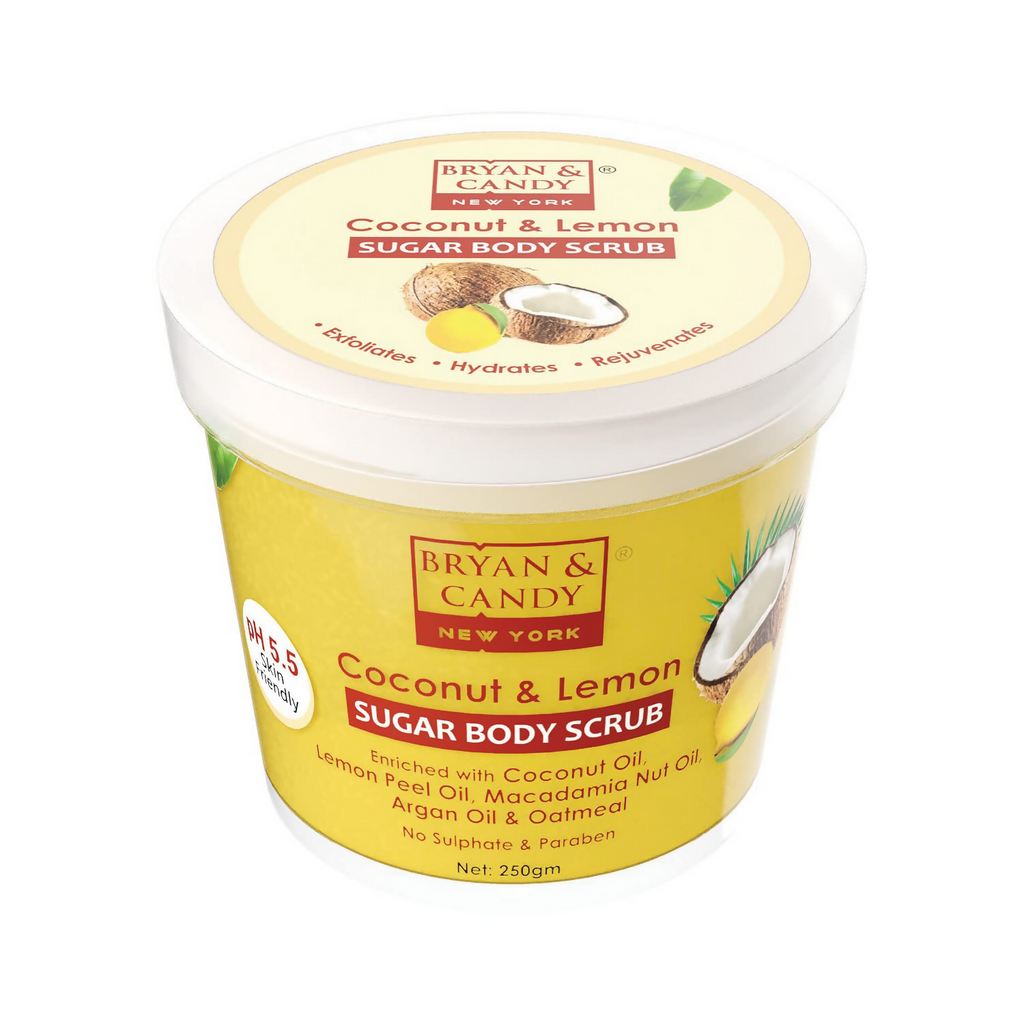 Bryan & Candy Coconut & Lemon Sugar Body Scrub | Grocsy