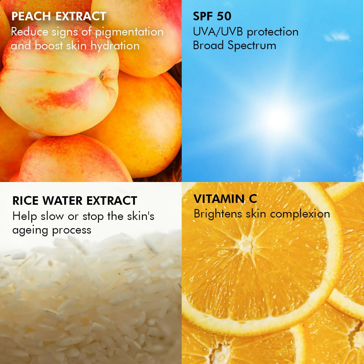 Conscious Chemist Peach The Sun Hybrid Gel Sunscreen SPF 50 PA ++++ | Grocsy