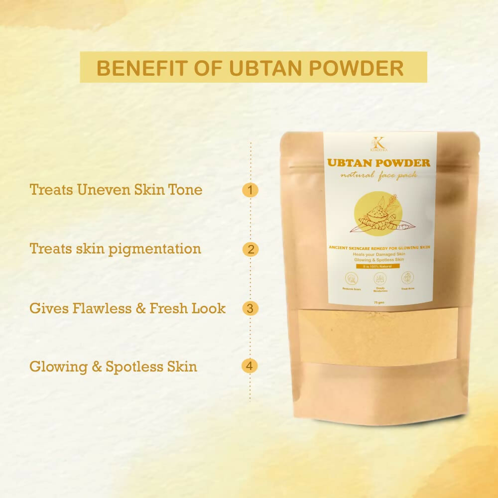 Kimayra Natural Ubtan Powder Face Pack For Glowing Skin Care - Spotless Skin, Treat Acne & Reduces Scars | Grocsy