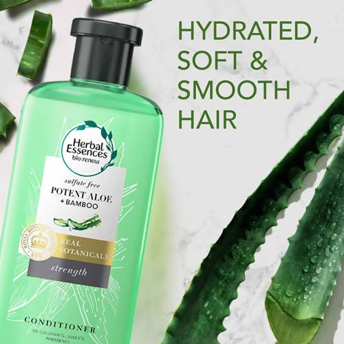 Herbal Essences Sulfate Free potent Aloe +Bamboo Real Botanicals Strength Conditioner | Grocsy