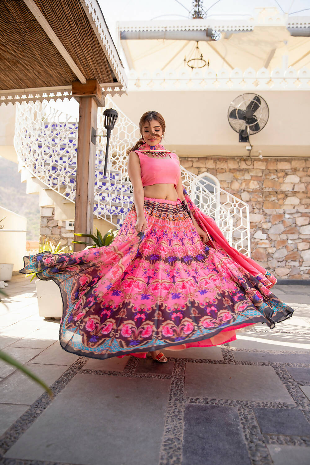 Wedding Designer Pink Chanderi Designer Lehenga - Anbazaar | Grocsy