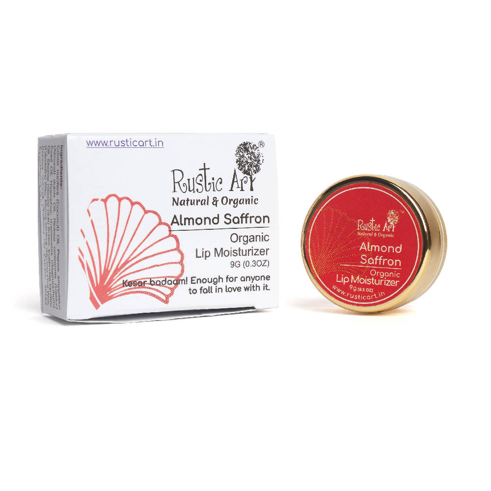 Rustic Art Almond Saffron Organic Lip Moisturizer | Grocsy