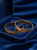 NVR Women Set of 2 Leaf Design Gold Plated Kada Bangle | Grocsy