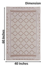 Yellow Weaves Cotton Geometric Designer Net Rectangular Center 4 Seater Table Cover - Off White | Grocsy