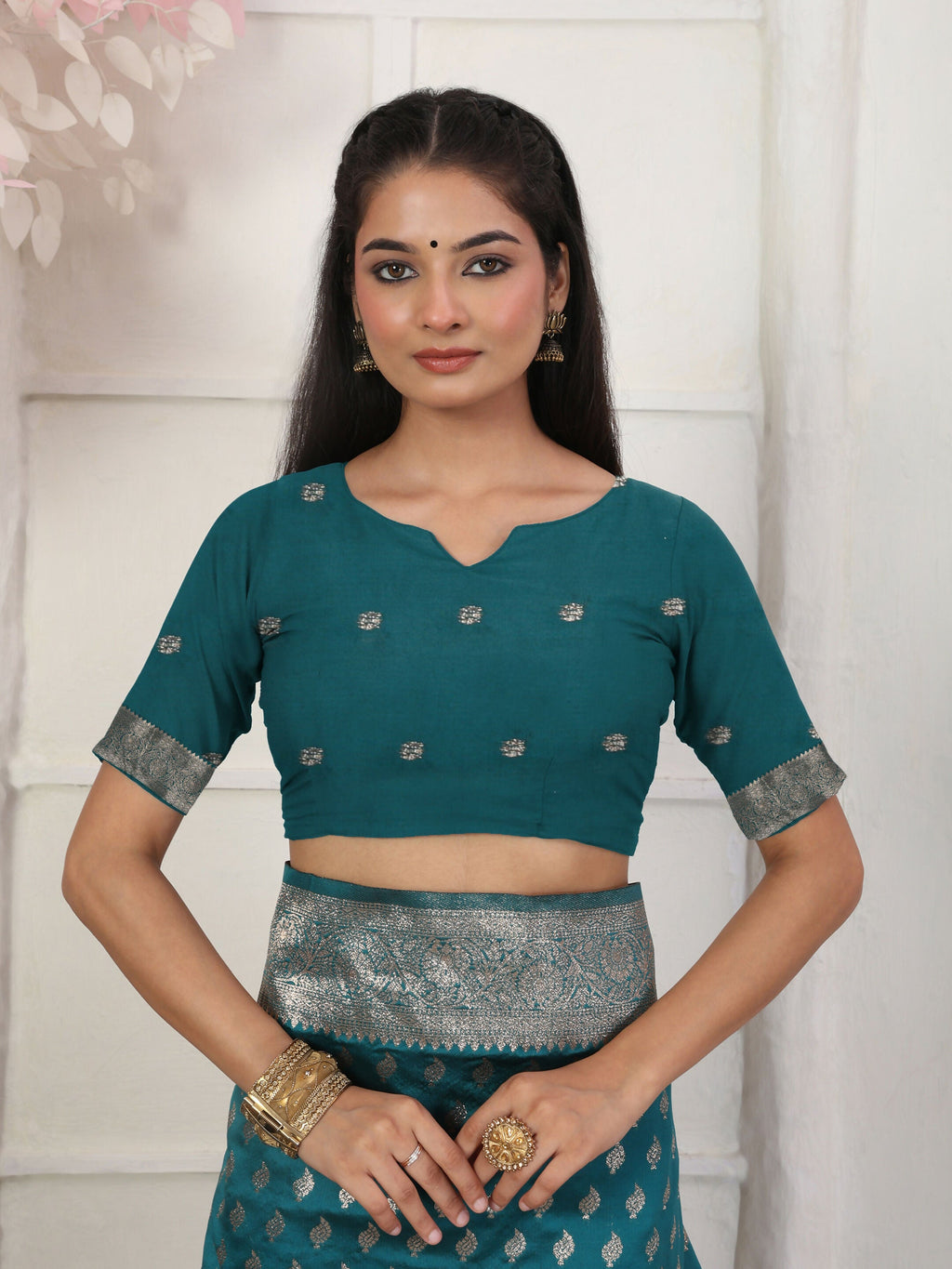 Shree Shyam Fashion Lichi Silk Rama Saree | Grocsy