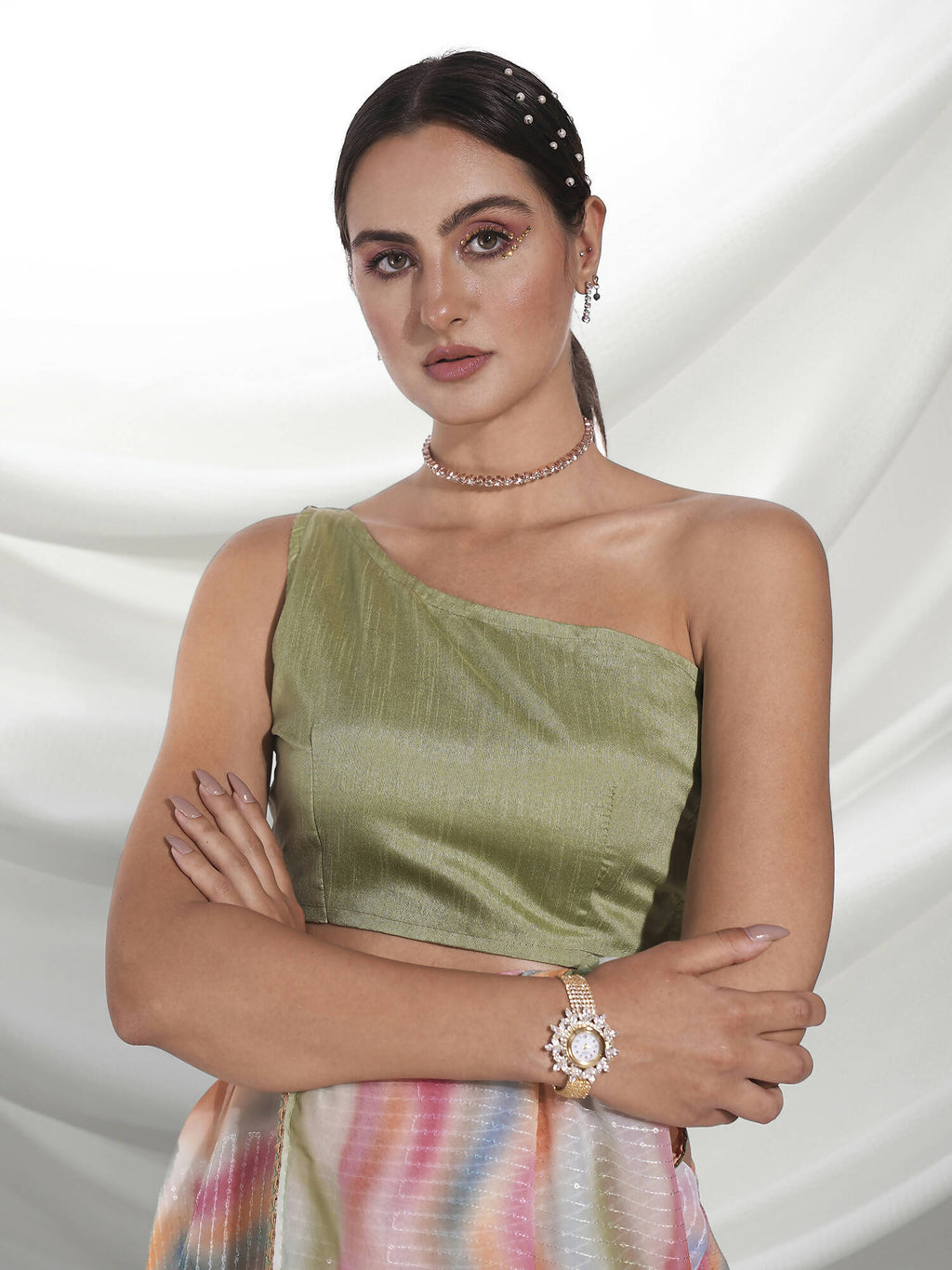 Pink Georgette Sequence Embroidery Saree With Unstitched Blouse Piece - Rajal | Grocsy