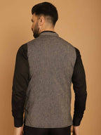 Even Apparels Pure Wool Nehru Jacket - Grey | Grocsy