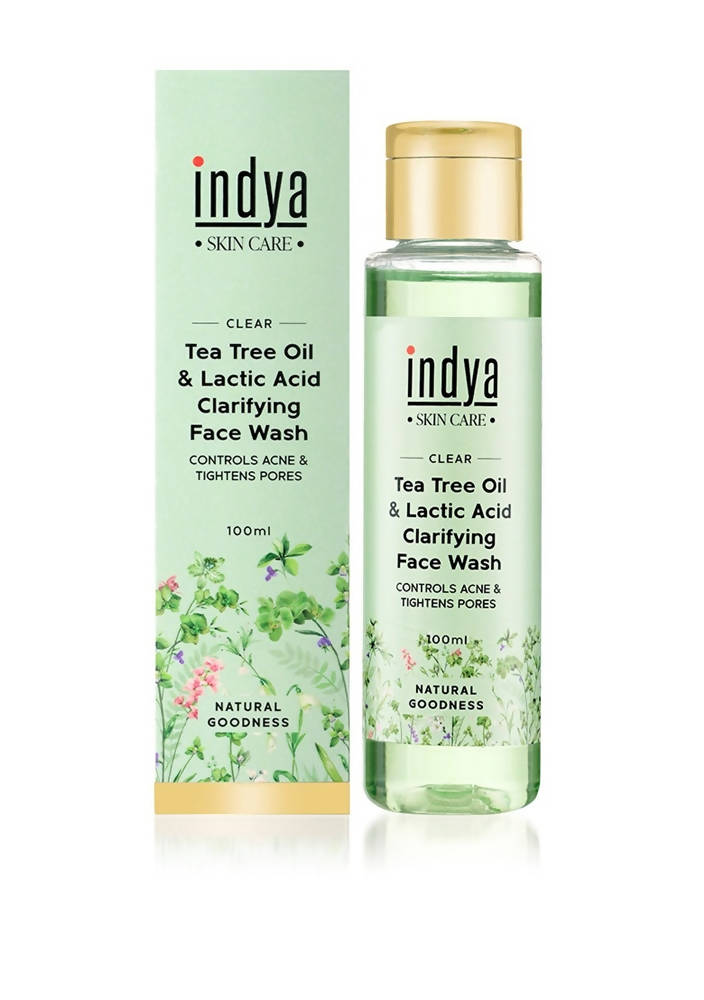 Indya Tea Tree Oil & Lactic Acid Clarifying Face Wash | Grocsy