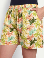 Alvano Printed Blue, Yellow Boxer Shorts, Night Shorts, Regular Shorts, Bermuda Shorts | Grocsy