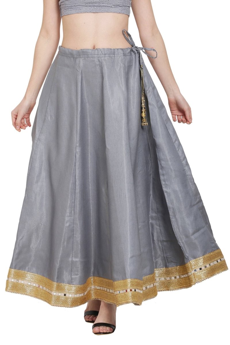 Asmaani Grey Color Maxi Skirt | Grocsy