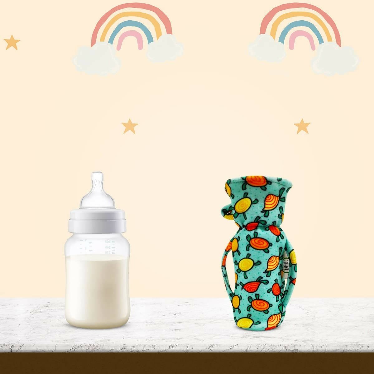 AHC Feeding Bottle Cover For Baby With Handle And Neck Grip Combo | Grocsy